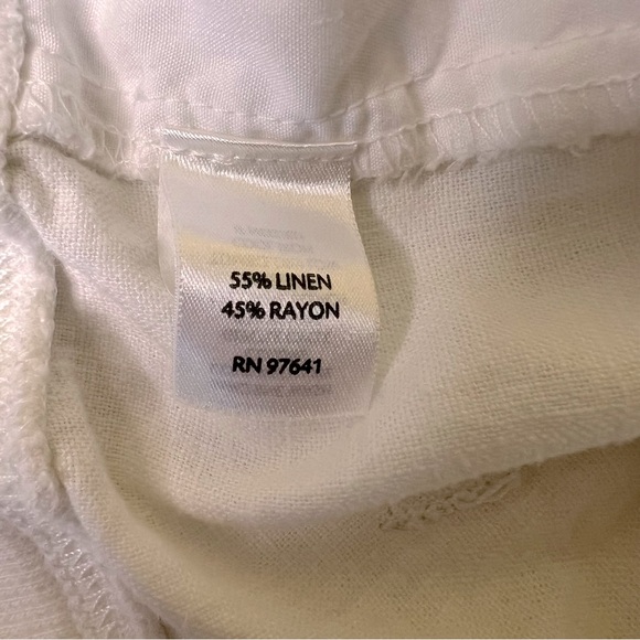 J Jill Linen Blend 55% Capri Crop Pants Part Draw String and Elastic Waist Sz 2P - Picture 5 of 11